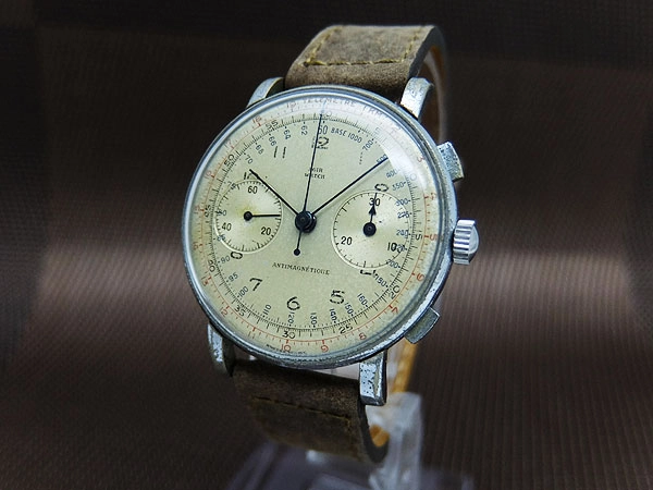 AGIR WATCH 2reg.クロノグラフ Cal.22 37mm メッキ/SS MULCO S.A.製 ヴィンテージ 手巻き [代行おまかせコース]