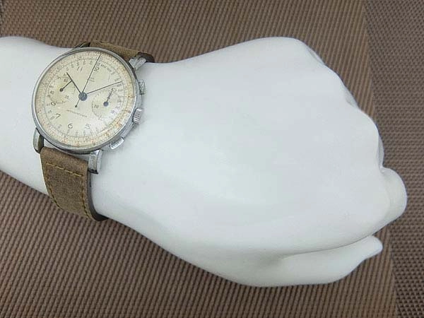 AGIR WATCH 2reg.クロノグラフ Cal.22 37mm メッキ/SS MULCO S.A.製 ヴィンテージ 手巻き [代行おまかせコース]