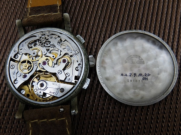 AGIR WATCH 2reg.クロノグラフ Cal.22 37mm メッキ/SS MULCO S.A.製 ヴィンテージ 手巻き [代行おまかせコース]