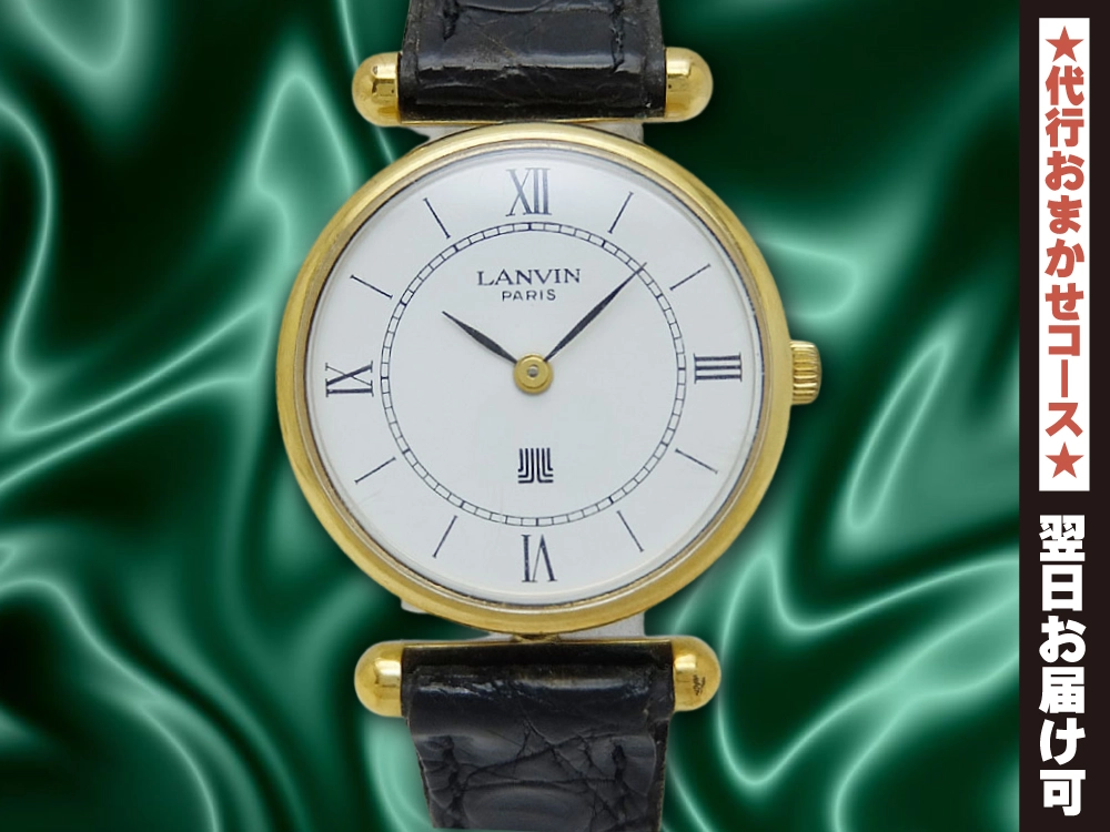 ランバン レディース GP/SS 金張り ラウンド ホワイトダイヤル アンティーク 手巻き LANVIN PARIS [代行おまかせコース]