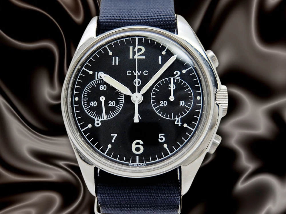CWC 1970 リメイク メカニカル クロノグラフ Cal.7760 SS マットブラックダイヤル ブロードアロー 手巻き 復刻モデル BOX・証明書等付属 Cabot Watch Company remake mechanical chronograph [代行おまかせコース]