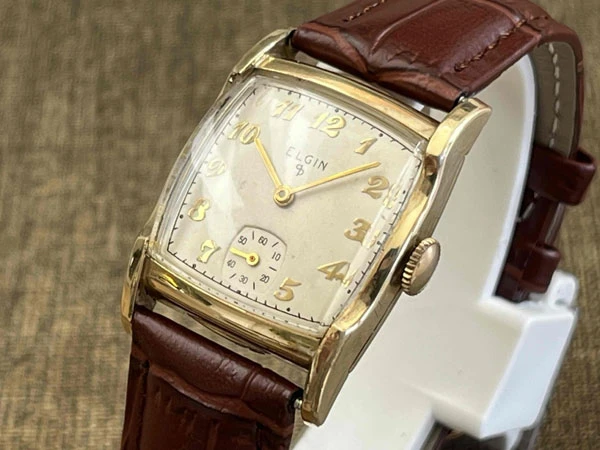 エルジン ELGIN USA製 14K GOLDFIELD 角型 Cal.683 トノーケース スモセコ レクタンギュラー