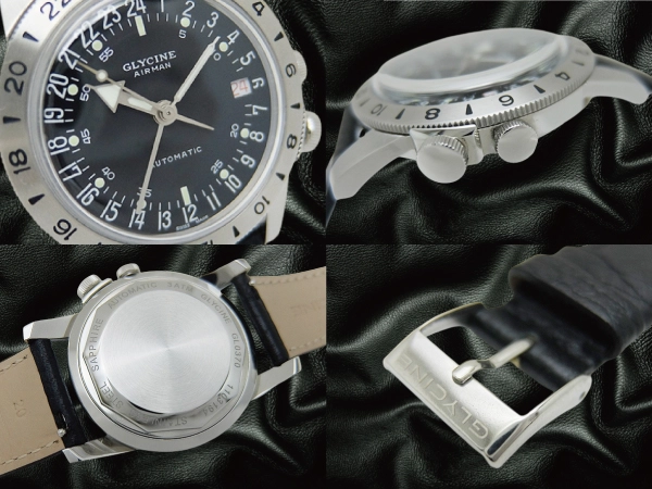 グリシン エアマン No.1 GMT 36 Ref.GL0370 SS ブラックダイヤル ベルト仕様 オートマチック BOX・ギャラ付属 GLYCINE AIRMAN [代行おまかせコース]