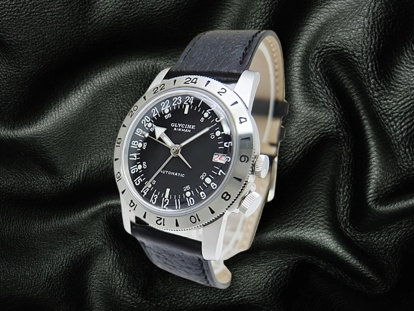 グリシン エアマン No.1 GMT 36 Ref.GL0370 SS ブラックダイヤル ベルト仕様 オートマチック BOX・ギャラ付属 GLYCINE AIRMAN [代行おまかせコース]