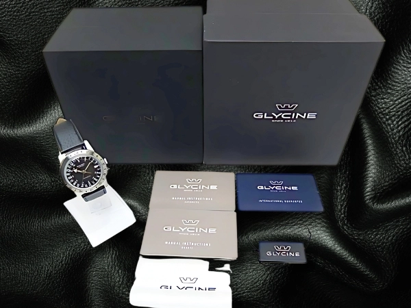 グリシン エアマン No.1 GMT 36 Ref.GL0370 SS ブラックダイヤル ベルト仕様 オートマチック BOX・ギャラ付属 GLYCINE AIRMAN [代行おまかせコース]