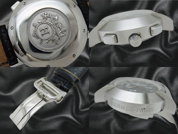 エルメス ノマード クロノグラフ Ref.NO1.910 SS グレーダイヤル オートクォーツ ベルト仕様 BOX・ギャラ付属 HERMES PARIS Nomade Chronograph [代行おまかせコース]