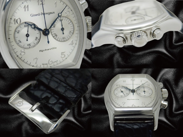 ジラールペルゴ リシュビル クロノグラフ Ref.2710 SS トノー シルバーダイヤル 手巻き GIRARD-PERREGAUX Richeville「代行おまかせコース」