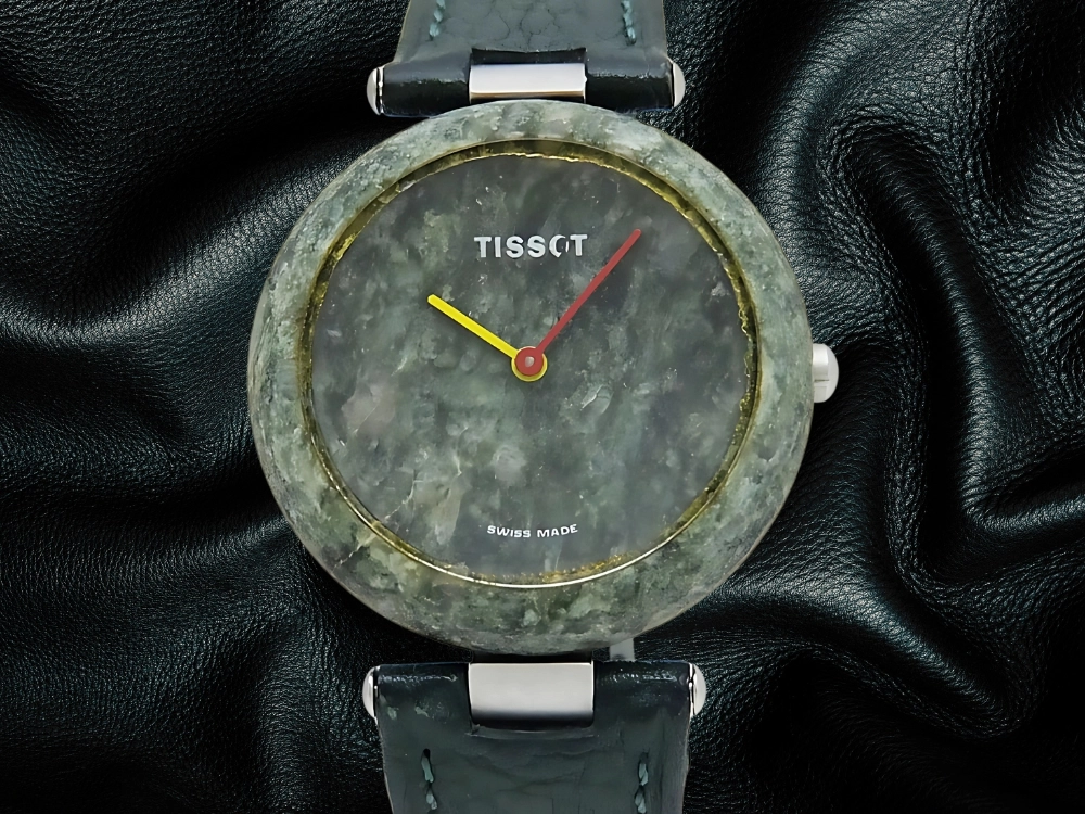 ティソ ロックウォッチ R151 天然石ケース 霜降り模様グリーンダイヤル ティソ尾錠 クオーツ TISSOT ROCK WATCH [代行おまかせコース]