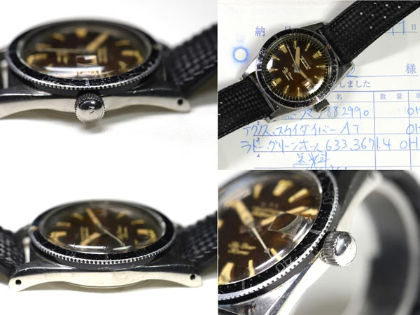 テクノス TECHNOS Sky Diver スカイダイバー 30石 赤カレンダー カウントダウンベゼル トロピカルダイアル オートマチック・ダイバーズ OH済 修理納品書付属