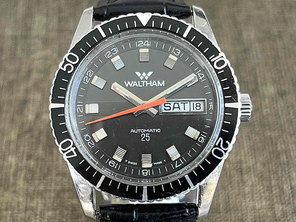 ウォルサム Waltham ダイバーズ ブラックダイヤル オレンジ秒針