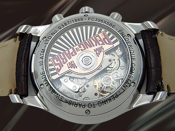 フレデリックコンスタント 北京 パリ リミテッドエディション Ref.FC396X6B6 SS シースルー　シルバーダイヤル ベルト仕様 クロノグラフ オートマチック FREDERIQUE CONSTANT VINTAGE RACING COLLECTION PEKING TO PARIS Limited Edition [代行おまかせコース]