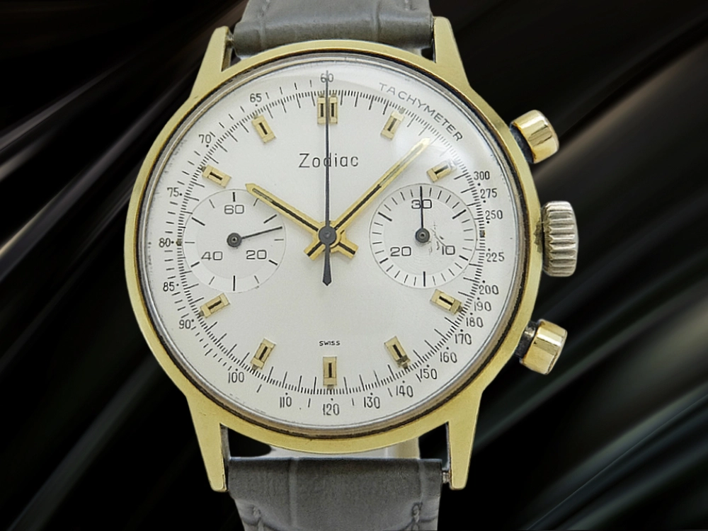 ゾディアック 2reg. クロノグラフ Ref.593.883 Cal.7734 16KGRP/SS シルバーダイヤル 手巻き Zodiac Vintage Chronograph [代行おまかせコース]