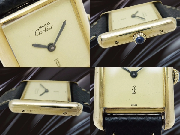 カルティエ マストタンク SM シルバー925 ヴェルメイユ レクタンギュラー アイボリーダイヤル Cartier must de TANK [代行おまかせコース]