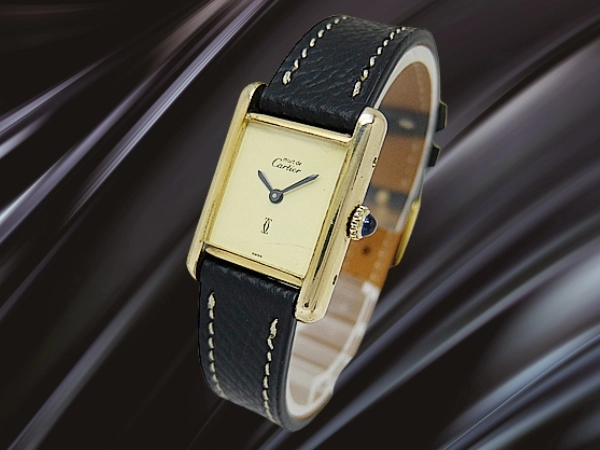 カルティエ マストタンク SM シルバー925 ヴェルメイユ レクタンギュラー アイボリーダイヤル Cartier must de TANK [代行おまかせコース]