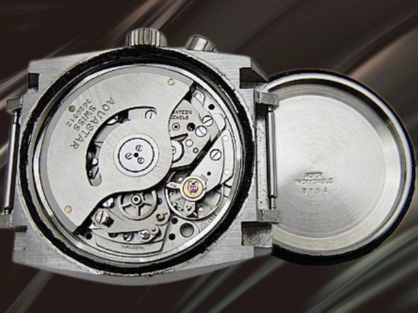 アクアスター レガッタ ヨットタイマー Ref.9854 17石 Cal.1345 SS 角型 ブラックダイヤル オートマチック AQUASTAR REGATTA [代行おまかせコース]