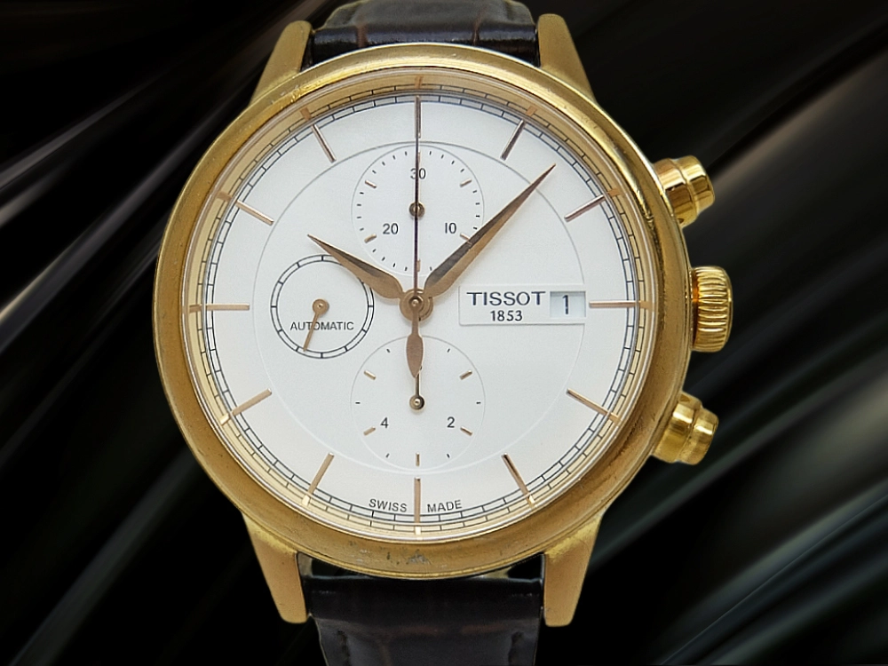 ティソ 3rg. クロノグラフ Ref.T085427A SS シースルー ホワイトダイヤル オートマチック BOX付属 TISSOT Carson Automatic Chronograph [代行おまかせコース]