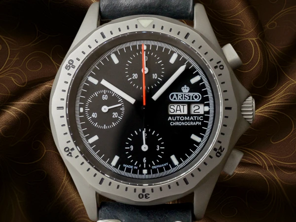 アリスト クロノグラフ オートマチック デイデイト エーデルシュタールケース バックスケルトン MADE IN GERMANY ARISTO EDELSTAHL [ 代行おまかせコース ]