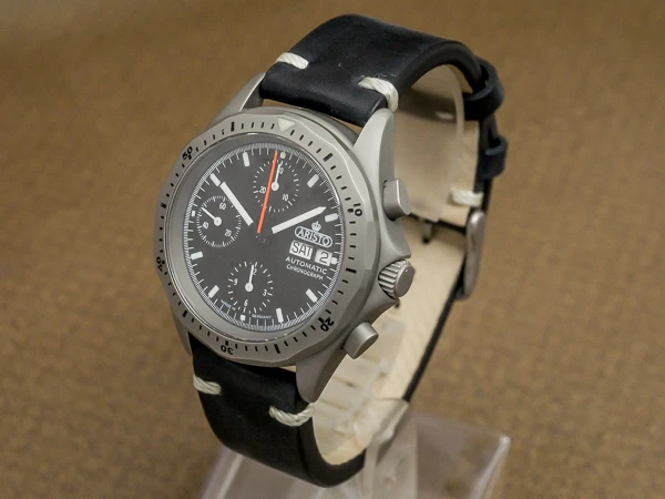 アリスト クロノグラフ オートマチック デイデイト エーデルシュタールケース バックスケルトン MADE IN GERMANY ARISTO EDELSTAHL [ 代行おまかせコース ]
