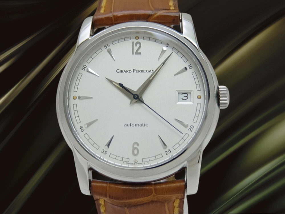 ジラールペルゴ クラシック Ref.9052 Cal.3100-578 SS シルバーダイヤル シースルーバック GP尾錠 ベルト仕様 オートマチック GIRARD-PERREGAUX 代行おまかせコース」