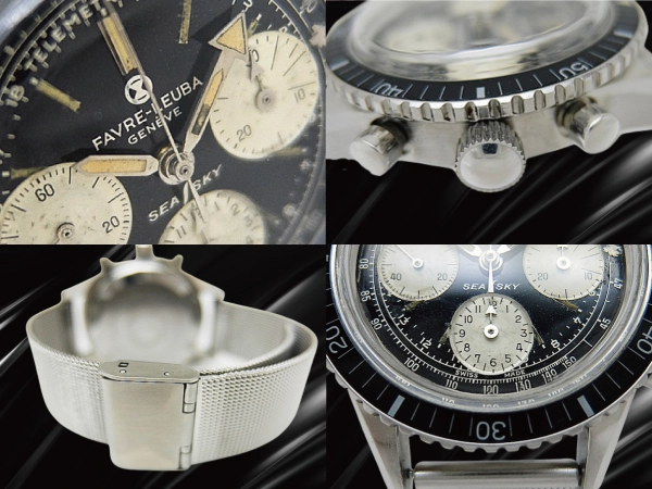 ファーブルルーバ シースカイ クロノグラフ Ref.33033 Cal.バルジュー72 SS ブラックギルト 手巻き FAVRE-LEUBA SEA SKY CHRONOGRAPH Valjoux 72 [代行おまかせコース]