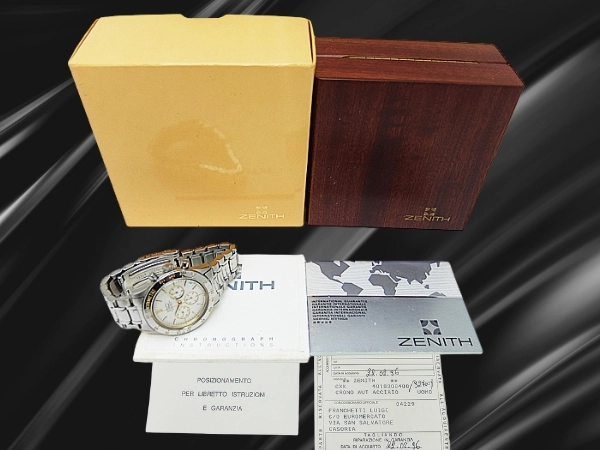 ゼニス エルプリメロ デルッカ クロノグラフ Ref.01.0300.400 SS シルバーダイヤル ブレス仕様 オートマチック BOX・保証書付属 ZENITH EL PRIMERO DE LUCA [代行おまかせコース]