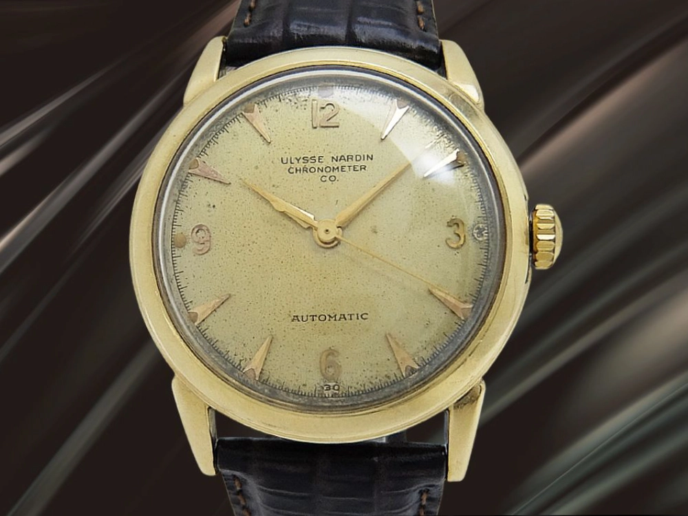 ユリスナルダン クロノメーター 重量33g 14 KARAT GOLD ラウンド エイジングダイヤル オートマチック ULYSSE NARDIN CHRONOMETR [代行おまかせコース]