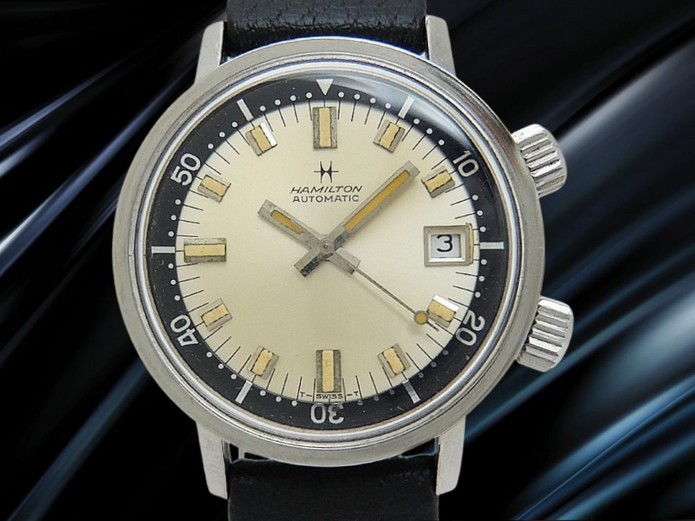 ハミルトン アクアデイト 600 Ref.64040-3 SS スーパーコンプレッサー エイジングダイヤル トロピックバンド装着 オートマチック HAMILTON AQUA DATE [代行おまかせコース]