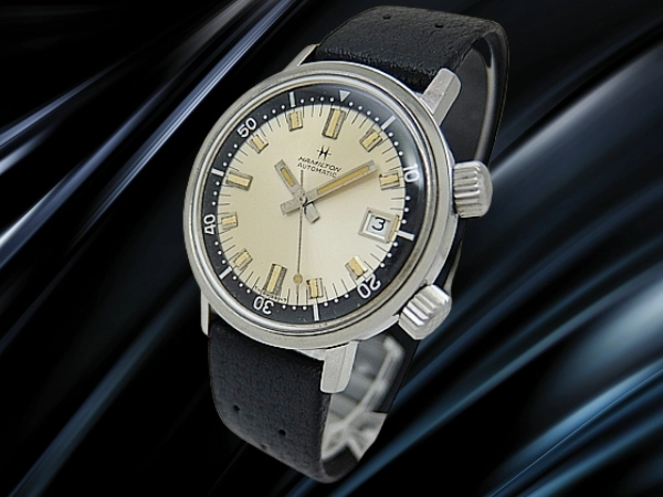 ハミルトン アクアデイト 600 Ref.64040-3 SS スーパーコンプレッサー エイジングダイヤル トロピックバンド装着 オートマチック HAMILTON AQUA DATE [代行おまかせコース]