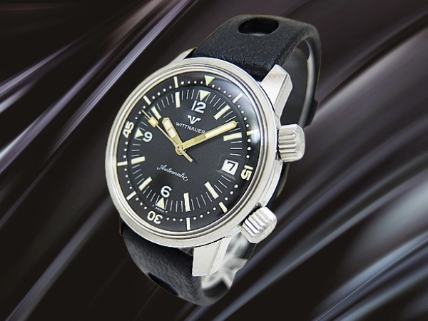 ウィットナー スーパーコンプレッサー Ref.8007 Cal.C11KAS SS ブラックダイヤル インナーベゼル トロピックバンド装着 オートマチック WITTNAUER Super Compressor [代行おまかせコース]