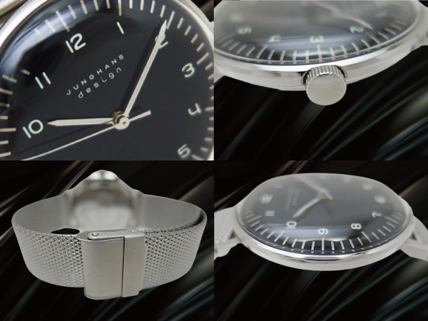 ユンハンス マックスビル Ref.027 3702 00 SS ブラックダイヤル メッシュブレス装着 手巻き JUNGHANS MAX BILL hand wind [代行おまかせコース]