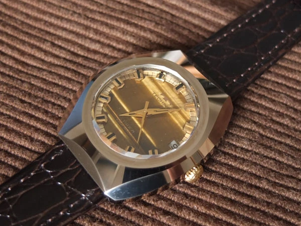 テクノス TECHNOS TIGER Borazon タイガー ボラゾン オートマチック 自動巻 カットガラス 虎目石文字盤 希少 美品