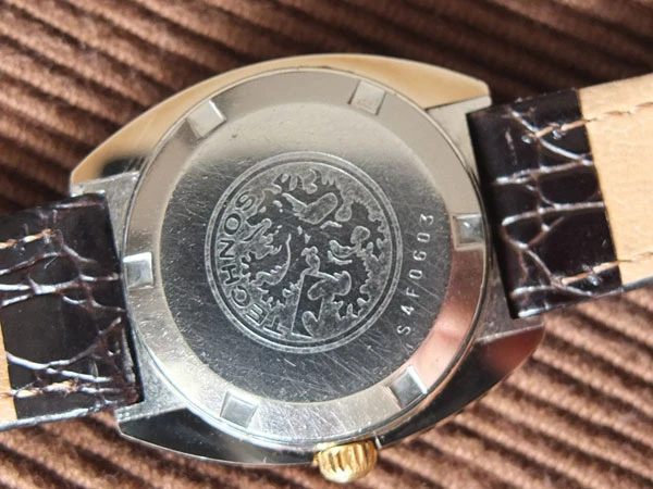 テクノス TECHNOS TIGER Borazon タイガー ボラゾン オートマチック 自動巻 カットガラス 虎目石文字盤 希少 美品