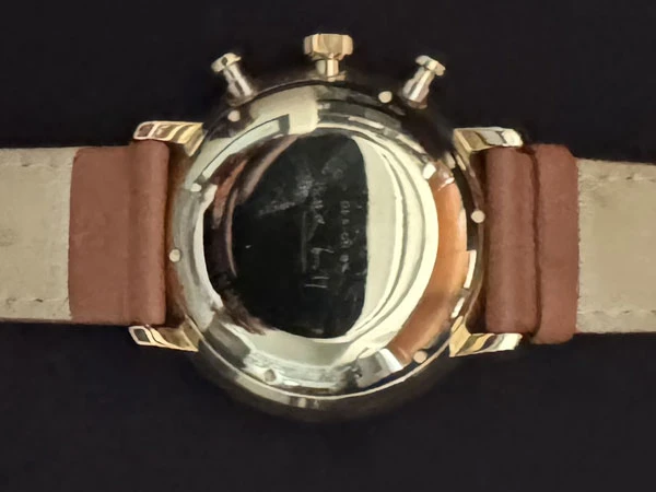 ユンハンス マックスビル Junghans Max Bill クロノスコープ 金側 027-7800 元箱・保証書・取扱説明書等付属