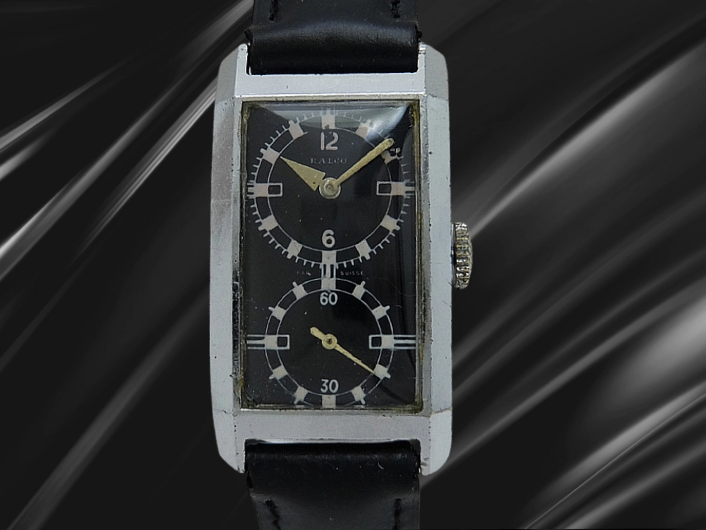 ラルコ レクタンギュラー 角型 15石 メッキ アールデコ ブラックダイヤル 手巻き ドクターズウォッチ RALCO Doctor's Watch [代行おまかせコース]