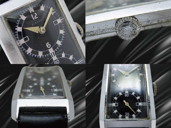 ラルコ レクタンギュラー 角型 15石 メッキ アールデコ ブラックダイヤル 手巻き ドクターズウォッチ RALCO Doctor's Watch [代行おまかせコース]