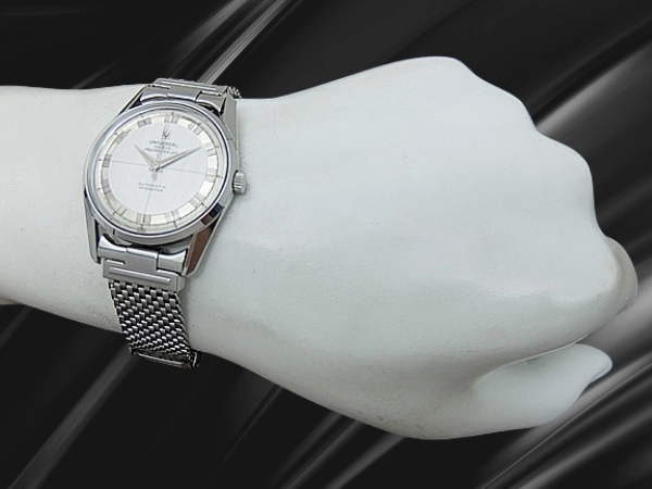 ユニバーサルジュネーブ ポールルーター ジェット Ref.20355/4 28石 Cal.215-9 薄型 SS シルバーダイヤル JBチャンピオン 復刻ミッションブレス装着 オートマチック 尾錠付属 UNIVERSAL GENEVE POLEROUTER JET [代行おまかせコース]