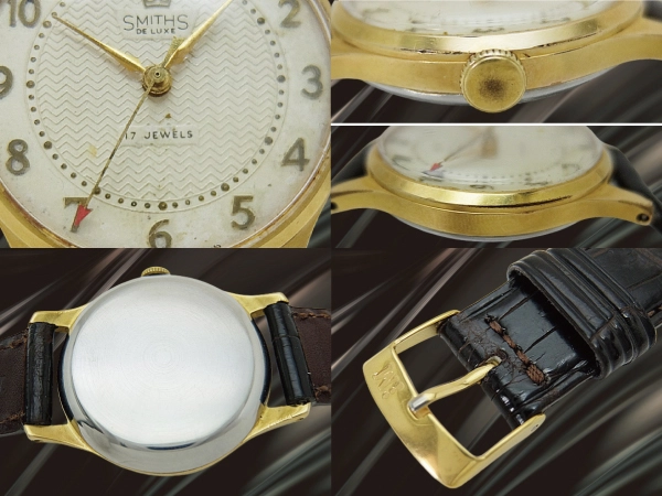 スミス デラックス 17石 Cal.27.CS GP/SS ギョウシェダイヤル センターセコンド 社外クロコレザー 手巻き ヴィンテージボックス SMITHS DELUXE MADE IN ENGLAND [代行おまかせコース]