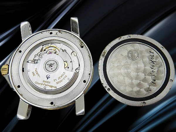 ジラールペルゴ  シーホーク デイト Ref.7300 21石 Cal.2200-216 SS バイカラーベゼル ネイビーダイヤル GPブレス装着 オートマチック BOX・冊子類付属 GIRARD-PERREGAUX Sea-Hawk [代行おまかせコース」