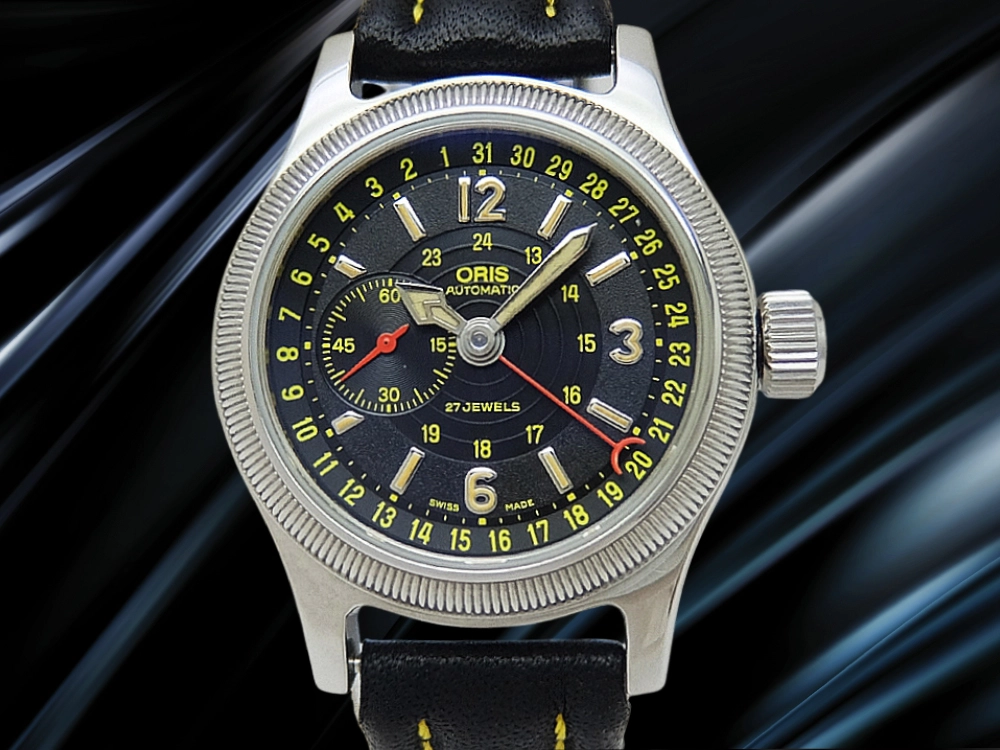 オリス ビッグクラウン コマンダー Ref.644 7487 GHF Cal.644 SS シースルーバック ブラックダイヤル ベルト装着 オートマ チック BOX・保証書・取説付属 ORIS Big Crown Pointer Date Commander [代行おまかせコース]
