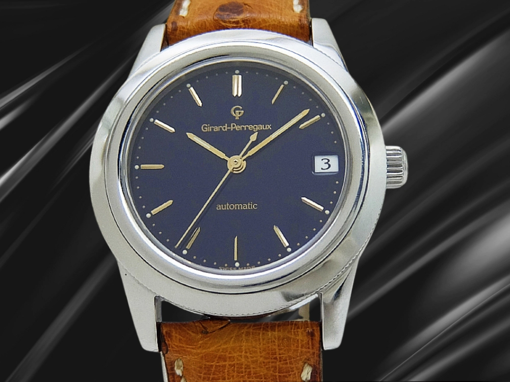 ジラールペルゴ GP90 Ref.1100 Cal.2200 SS ネイビーダイヤル スナップバック GPベルト+尾錠装着 オートマチック GIRARD-PERREGAUX 代行おまかせコース」