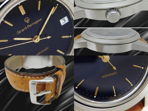 ジラールペルゴ GP90 Ref.1100 Cal.2200 SS ネイビーダイヤル スナップバック GPベルト+尾錠装着 オートマチック GIRARD-PERREGAUX 代行おまかせコース」