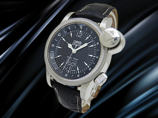 オリス フライトタイマー デイデイト Ref.7568 SS コインエッジベゼル ブラックダイヤル インナーベゼル 社外ベルト装着 パイロットウォッチ オートマチック BOX・国際保証・購入店保証付属 ORIS Flight Timer Day Date [代行おまかせコース]