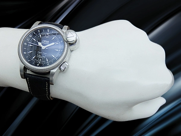 オリス フライトタイマー デイデイト Ref.7568 SS コインエッジベゼル ブラックダイヤル インナーベゼル 社外ベルト装着 パイロットウォッチ オートマチック BOX・国際保証・購入店保証付属 ORIS Flight Timer Day Date [代行おまかせコース]