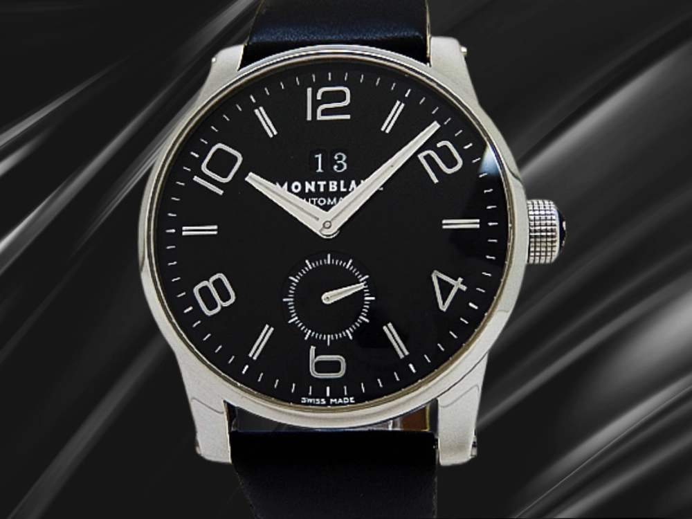 モンブラン タイムウォーカー ビッグデイト Ref.7050 SS ブラックダイヤル ベルト+尾錠装着 オートマチック 2023年OH済 BOX・保証兼取説・時計店修理明細付属 MONTBLANC TimeWalker Big Date [代行おまかせコース]