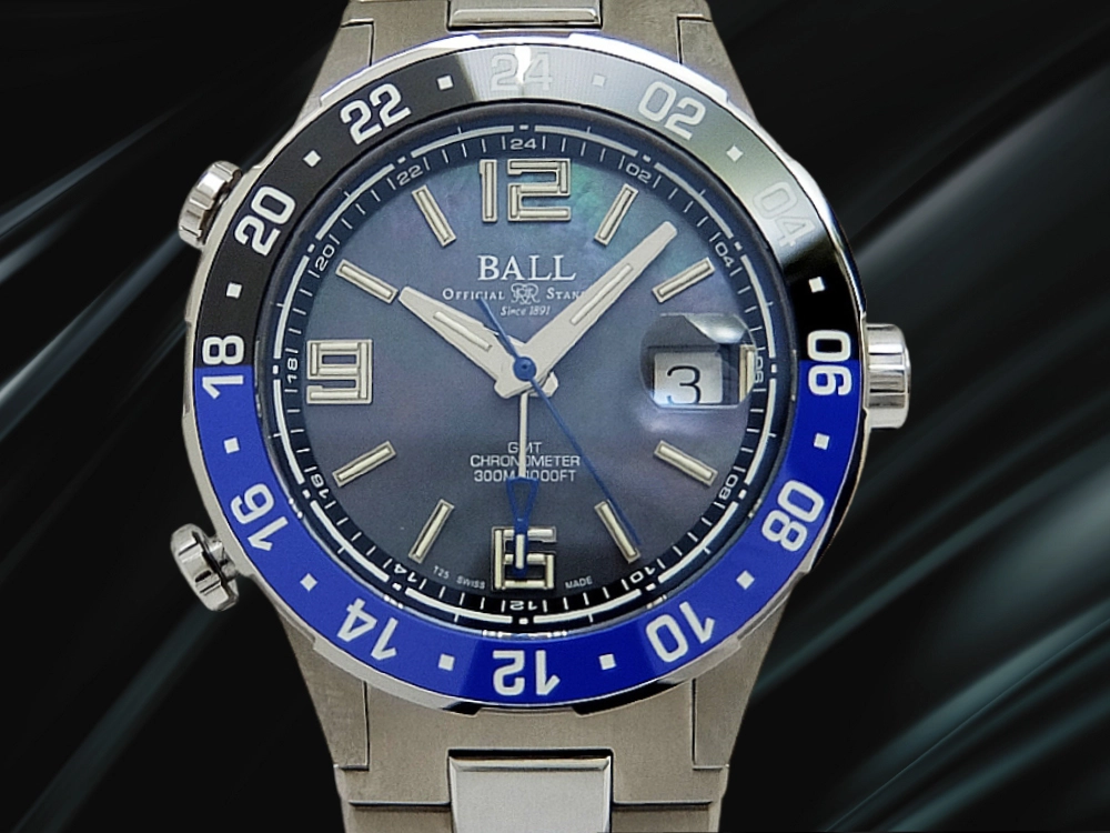 ボールウォッチ ロードマスター パイロット GMT Ref.DG3038A-S6CJ-BK チタン シースルー MOPダイヤル SSチタンコンビブレス装着 オートマチック 日本限定モデル BOX・ギャラ付属 BALL WATCH Roadmaster PILOT GMT [代行おまかせコース]