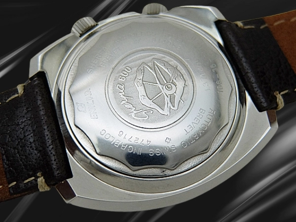 エニカ シェルパ スーパー ジェット GMT Ref.166-36-01 SS スーパーコンプレッサーケース ブラックダイヤル 白黄インナーベゼル 社外ベルト装着 オートマチック ENICAR Sherpa Super Jet [代行おまかせコース]