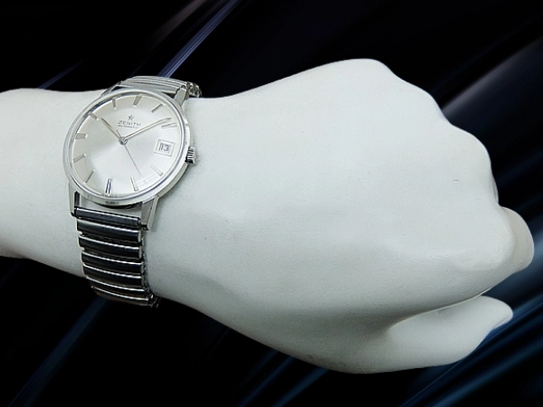 ゼニス センターセコンド Cal.2532PC SS シルバーダイヤル 社外製エクステンションブレス装着 ヴィンテージ オートマチック ZENITH Vintage [代行おまかせコース]