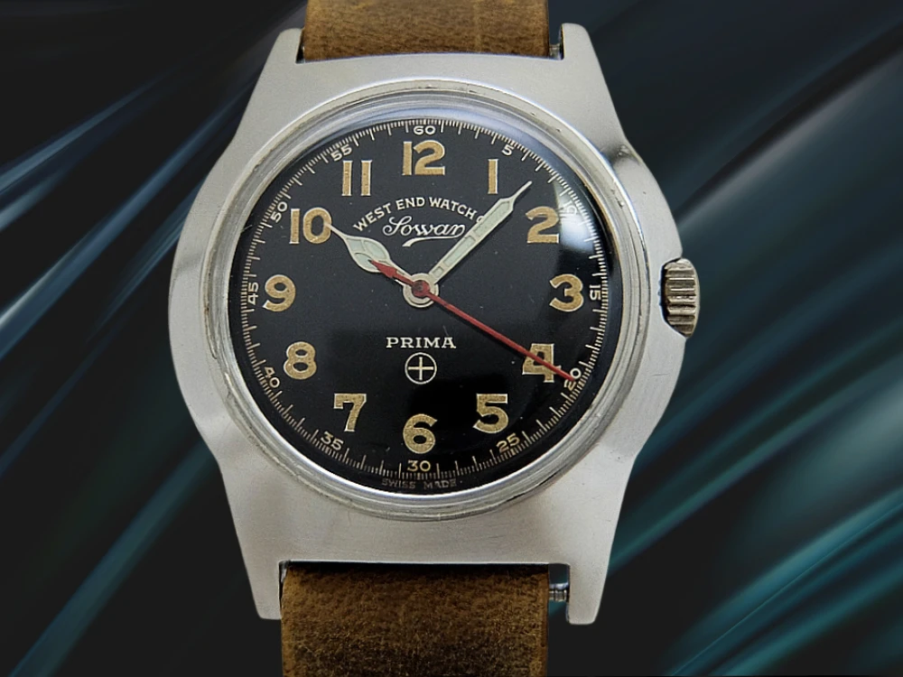 ウエストエンドウォッチカンパニー ソワール プリマ 17石 FHFCal.68 ブラックダイヤル 社外引き通しストラップ装着 手巻き WEST END WATCH Co. Sowar PRIMA [代行おまかせコース]