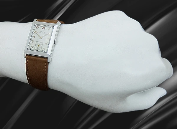 グリュエン クアドロン 重量24g 18KWG 角型 レクタンギュラー Cal.117 アールデコ パティナダイヤル 社外レザー装着 2025年OH済 時計店修理明細付属 手巻き GRUEN PRECISION QUADRON [代行おまかせコース]