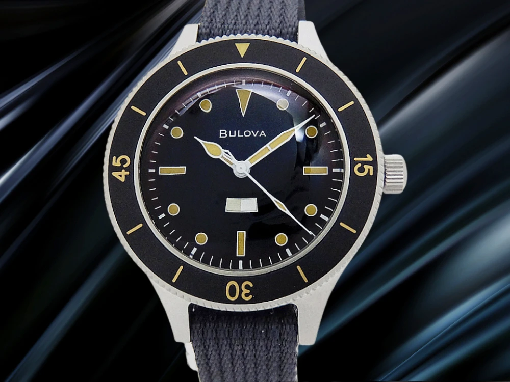 ブローバ ミルシップ 98A266 復刻モデル SS ブラックダイヤル ナイロン製NATOストラップ装着 オートマチック BOX付属 BULOVA Archives Series MIL-SHIPS [代行おまかせコース]